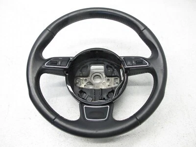 13-17 AUDI 8T A5 A4 РУЛЕВОЕ КОЛЕСО 3 ТРИ СПИЦЫ ЧЕРНАЯ КОЖА OEM 013024C - Изображение 1 из 4