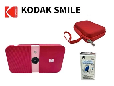 Cámara digital Kodak Smile impresión instantánea rosa - estuche rojo - película 10pk - sin cable Foto 1 de 4