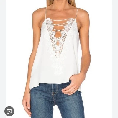Cami NYC The Charlie Charmeuse Romantic Sexy Creamy White Silk Cami Size L - Image 1 of 4