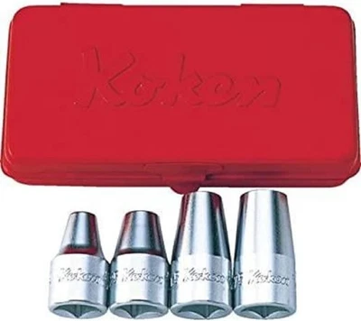 Koken 4203M 1/2inch Stud Bolt Socket Set of 4 Pieces with Metal Case from Japan - Image 1 of 2