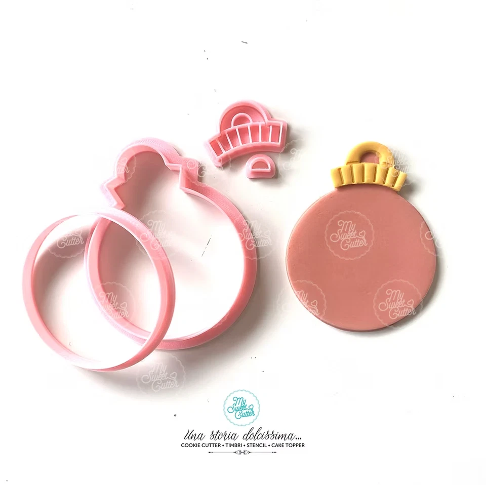 Palla natale puntale cookie cutter formine biscotti palla base + contorno - Image 1 of 1