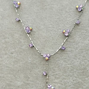 Cookie Lee* Ydrop AB Rienstone Necklace 18" - Picture 1 of 9