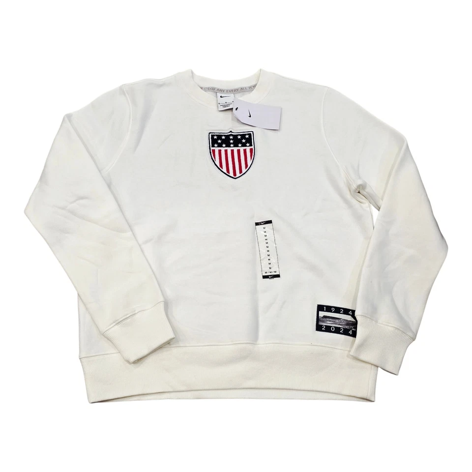 Nike Team USA Phoenix Fleece Women's Crewneck Sweatshirt Size L FN0982-133