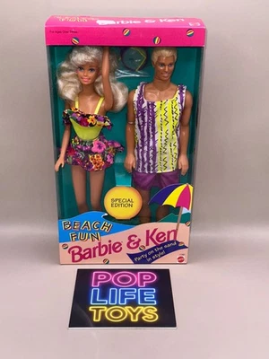De colección 1993 Mattel "Beach Fun Barbie and Ken Giftset" #11481 *Sin usar, en caja original* Foto 1 de 4