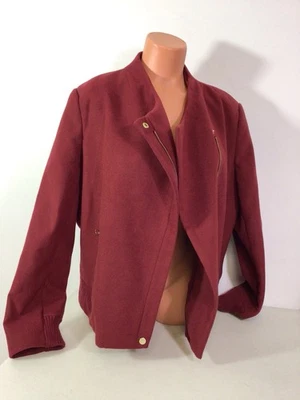 Abrigo Deep Cherry de gran tamaño Bouclé para mujer XL Foto 1 de 4