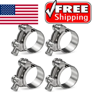 4 Pcs 17-19mm Stainless Steel T-Bolt Clamp Heavy Duty T Hose Clamp for Hose.. - Foto 1 di 9