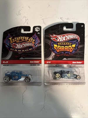 2009 Hot Wheels Larry's Garage, -2 BONE SHAKER, Cars 11/39 & 19/20 Blue Skull - Image 1 of 4