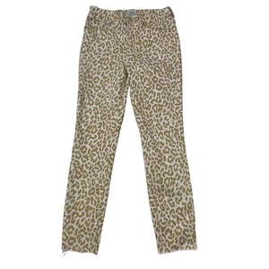 J. Crew Women's Size 26 Mid-Rise Toothpick Ankle Jeans Tan Leopard Print - Picture 1 of 24
