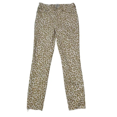 J. Crew Women's Size 26 Mid-Rise Toothpick Ankle Jeans Tan Leopard Print - Image 1 of 4