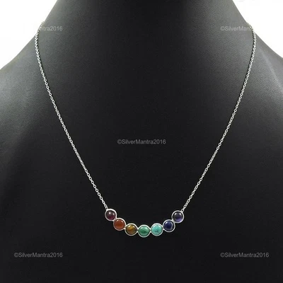 Collana Cluster Chakra Trendy Con Bezel In Malachite Di Dicembre In Argento 925 - Immagine 1 di 4