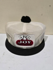 Joy Dog Food VTG Mesh Pom Trucker Hat Snapback USA Farm Patch K Products - Picture 1 of 8