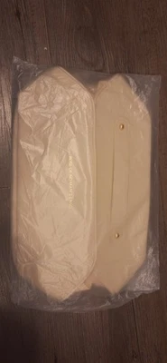 Bolsa de maquillaje cosmético Rose of No Man's Land de gran capacidad blanca y dorada ~ solo bolsa Foto 1 de 4