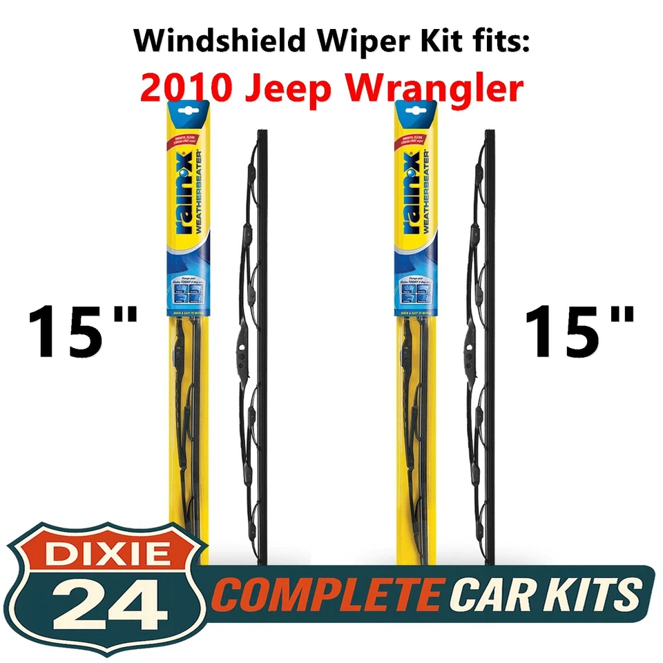 Rain-X Weatherbeater Windshield Wiper Kit fits: 2010 Jeep Wrangler (15" & 15") Foto 1 de 4