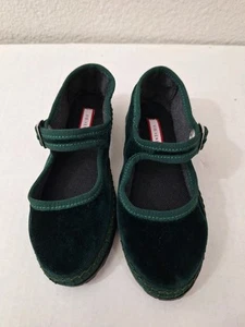 Vibi Venezia velluto verde scuro Mary Jane bambina taglia EU 24 US 8 - Foto 1 di 7