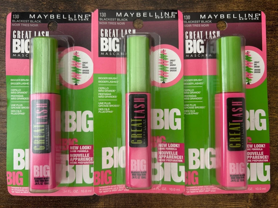 Maybelline Great Lash Big тушь для ресниц оттенок 130 самый черный лот из 3 - Изображение 1 из 1