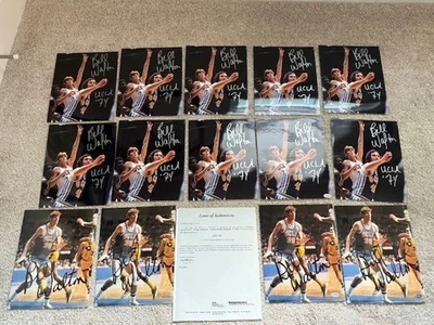 Colección Bill Walton de (14) fotos firmadas auto hof ucla 8x10 certificado de autenticidad JSA Foto 1 de 4