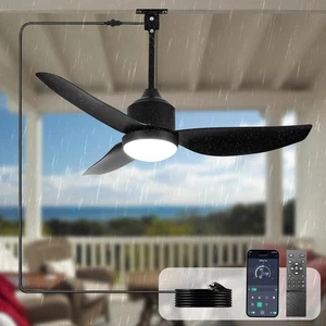 42 Inch Gazebo Fan Plug in Outdoor Ceiling Fan with 3 Color LED Light and Remote - Picture 1 of 6