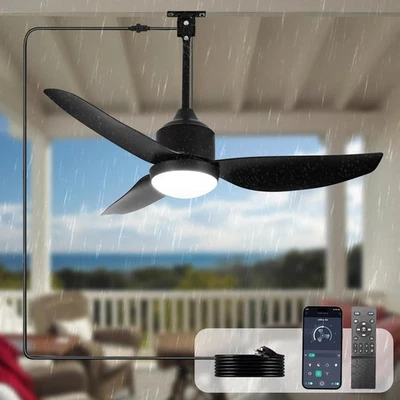 42 Inch Gazebo Fan Plug in Outdoor Ceiling Fan with 3 Color LED Light and Remote - Image 1 of 4
