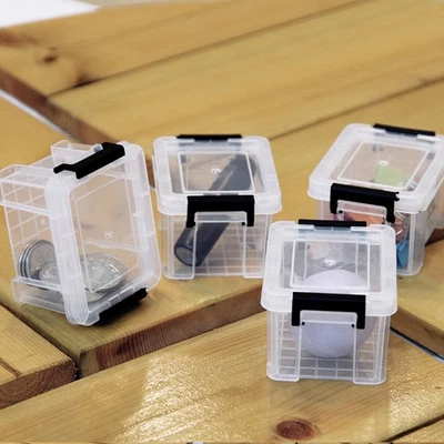 1/3/5pcs Plastic Storage Box Transparent Storage Box Mini Storage Box Household∂ - Image 1 of 4