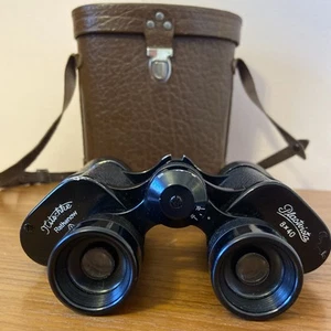 Vintage Nitschke Rathenow Plastvista 8 x 40 Binoculars & Leather Case - Picture 1 of 7