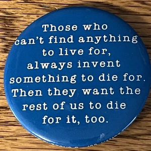 Vintage LEW WELCH pin POET of the BEAT GENERATION His Quote pinback BUTTON 2" - Picture 1 of 9