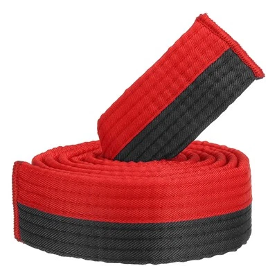 1.6"x6.6Ft Polyester Taekwondo Colored Ranking Belt, Red-black - Image 1 of 4