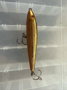 Vintage Gold With Orange Belly & Black Back Rebel Jumpin Minnow 4.5” - Picture 1 of 12