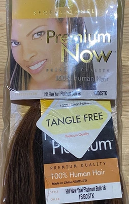 SENSATIONNEL Sensation Premium Now 100% Human Hair New Yaki PLATINUM Bulk 18 Colour 1B/30STK