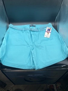 Lee Riders Mid Rise Shorts Women's Blue Radiance 6” Inseam Casual Girls Size 14 - Picture 1 of 16