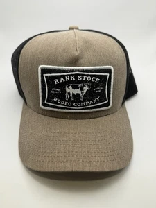 Cappello camionista Hooey Rank Stock Rodeo Co berretto a rete toppa nero - Foto 1 di 6