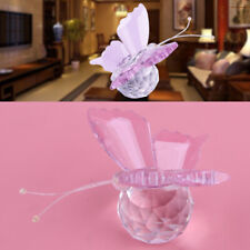 Pink Crystal Butterfly Paperweight Cut Glass Wedding Favor Collectibles Gift DIY