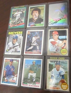 Lot of 9 different Signed Autographed Baseball Cards 1968-1991 - #28 - Picture 1 of 3