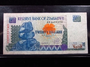 Zimbabwe 20 Dollars 1997 Reserve Bank World Currency Banknote Money h8853 - Picture 1 of 2