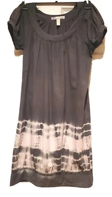Vestido midi pulóver informal de algodón con cuello redondo gris talla XS Foto 1 de 4