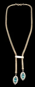 VTG Forstner 12K Yellow Gold Filled Rhinestone Snake Chain 16” Choker Necklace - Picture 1 of 5