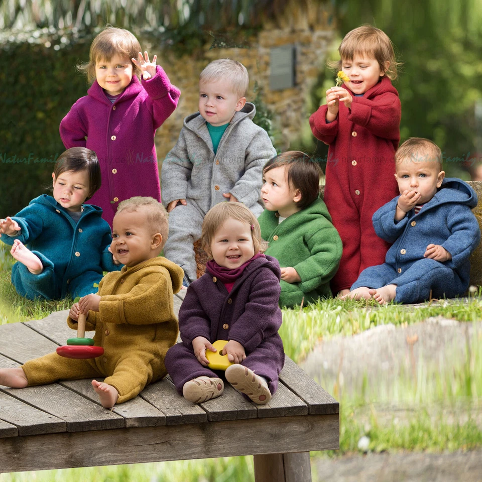 OFFERTA ANGELO tuta in pile di lana bambino lana vergine kbT pile tuta di lana ecologica bio - Immagine 1 di 1