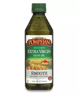 Pompeian Smooth Extra Virgin Olive Oil, Contains Polyphenols, First Cold Pressed - Picture 1 of 8