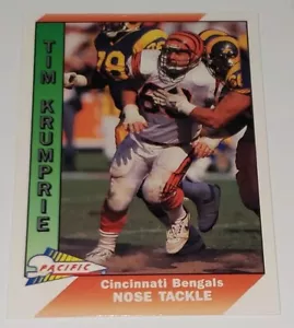 1991 Pacific #70 Tim Krumrie Error Card Says Krumprie Football 🏈 Trading Card - Foto 1 di 14