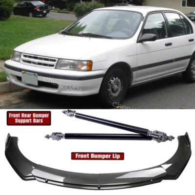 Carbon Fiber Style Front Bumper Lip Splitter Spoiler+Strut Rod For Toyota Tercel - Image 1 of 4
