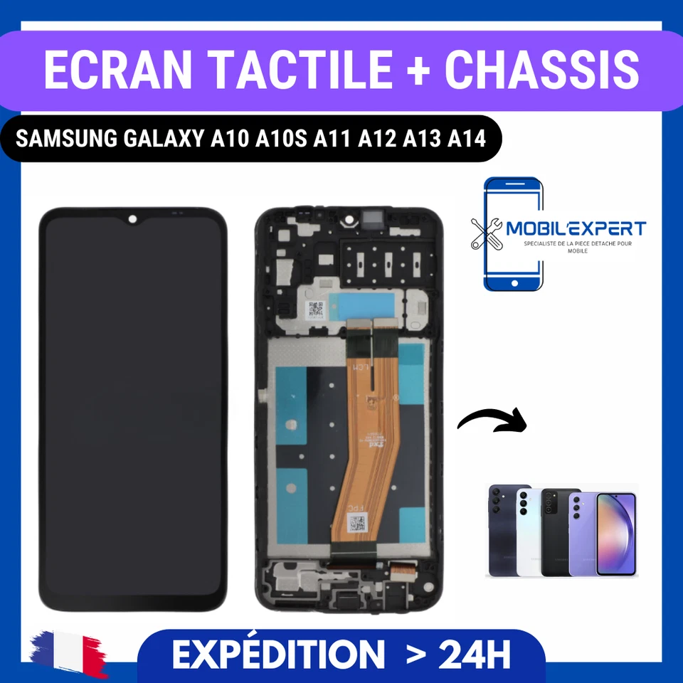 ECRAN LCD + VITRE TACTILE SUR CHASSIS SAMSUNG GALAXY A10 A11 A12 A13 A14 A15 A16 - Image 1 of 1