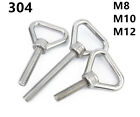304 Stainless Steel Triangle Eye Bolts Screws M8 M10 M12