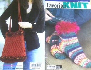 Knitting Leisure Arts Favorites To Knit 75131 Little Books 6 Fashion Designs - Picture 1 of 5