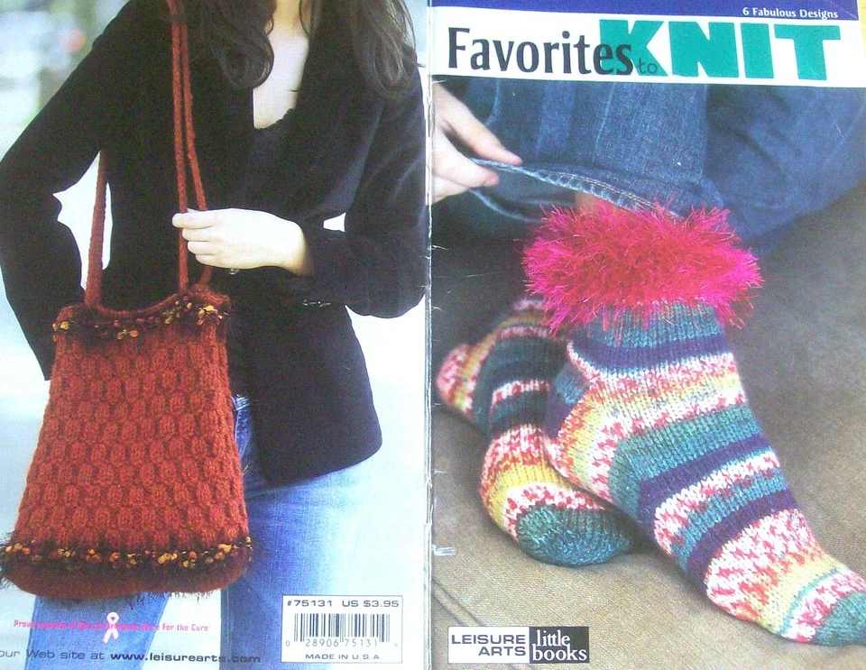 Knitting Leisure Arts Favorites To Knit 75131 Little Books 6 Fashion Designs - Image 1 of 4