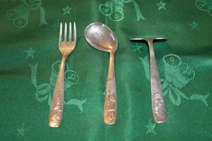 Auerhahn Kinderbesteck Baby-Besteck mit Breischieber Kinder 90er Silber Mädchen - Bild 1 von 7