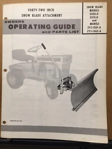 Yardman 42" Snow Blade Owner Parts List Manual Catalog ZYJ - Picture 1 of 1