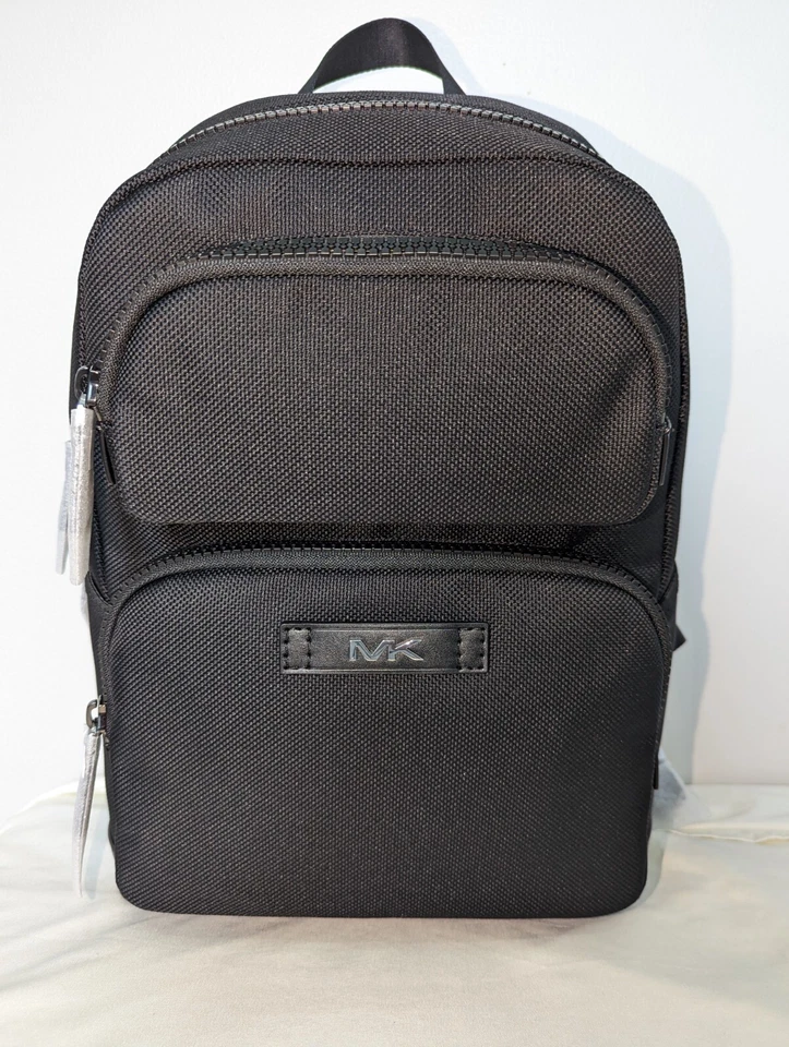 Mochila negra Michael Kors Kent tejida para hombre nueva con etiquetas venta al por menor $448 Foto 1 de 4