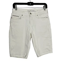 Calvin Klein White City Short Jean Shorts Size 2 - Picture 1 of 5
