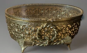 Vintage Oval Stylebuilt Jewelry Box /Casket Filigree Design(K5) - Picture 1 of 12