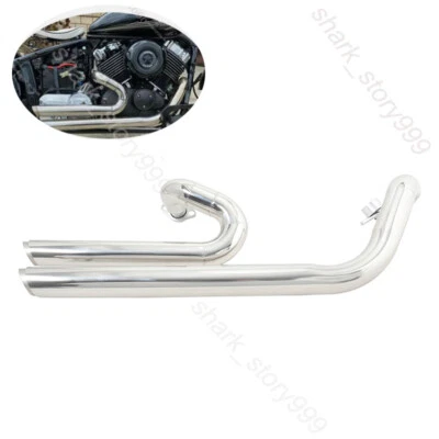 For Yamaha V Star 650 400 XVS 1998-2016 Slip On Full Exhaust System Iron Muffler - Image 1 of 4