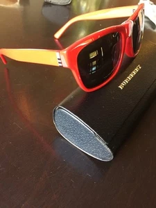 Burberry Sunglasses Red & signature pattern B419F 3364/87 NEW!  Fast Shipping! - Picture 1 of 6